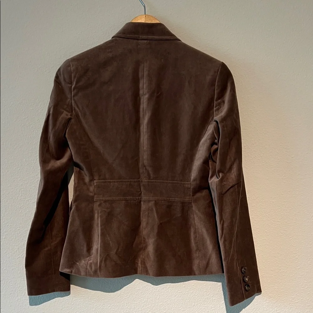 Banana Republic Factory Brown Velvet Blazer Womens Size 0 - Picture 3 of 14